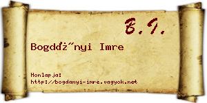 Bogdányi Imre névjegykártya