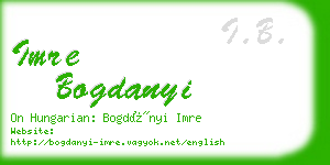 imre bogdanyi business card